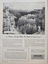 1955 Sinclair Oil Bryce Canyon National Park Utah vintage ad