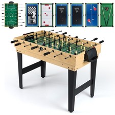 COSTWAY 10-in-1 Combo Game Table Set 126CM Multi-Game Table w/ Foosball