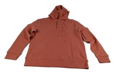 Gap Men's Relaxed Fit Super Soft Waffle Henley Hoodie Long Sleeve Coral SZ 2XL