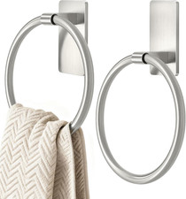 Brushed Nickel Towel Ring, Hand Towel Holder for Bathroom, Self Adhesive Hand To
