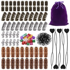 Tanstic 300Pcs Viking Rune Beads Hair Beard Beads Set Norse Hair Beads Dreadl...