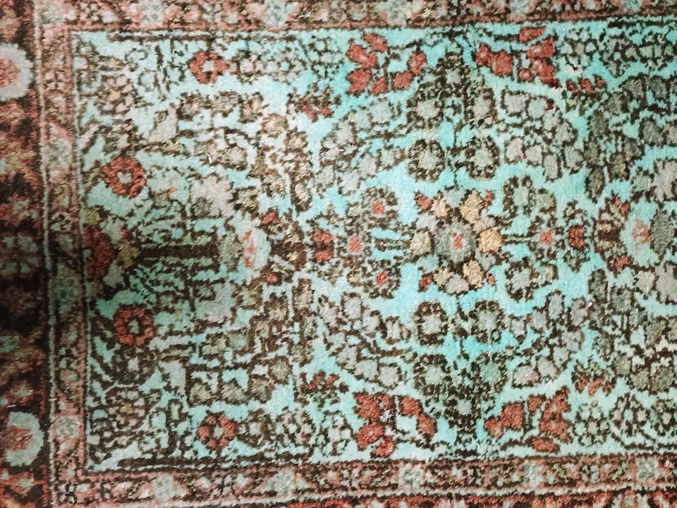 overdyed Rug Authentic Area 2'1" X 2'10", 100% WOOL Oriental Unusual Unique  - Image 4 of 4