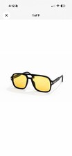 Tom Ford FALCONER 02 FT0884 01E Shiny Black/Brown Yellow Sunglasses 60mm New