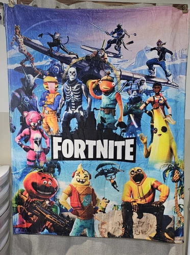 Fortnite Multiple Characters Throw Blanket New Without Tags 50x40"