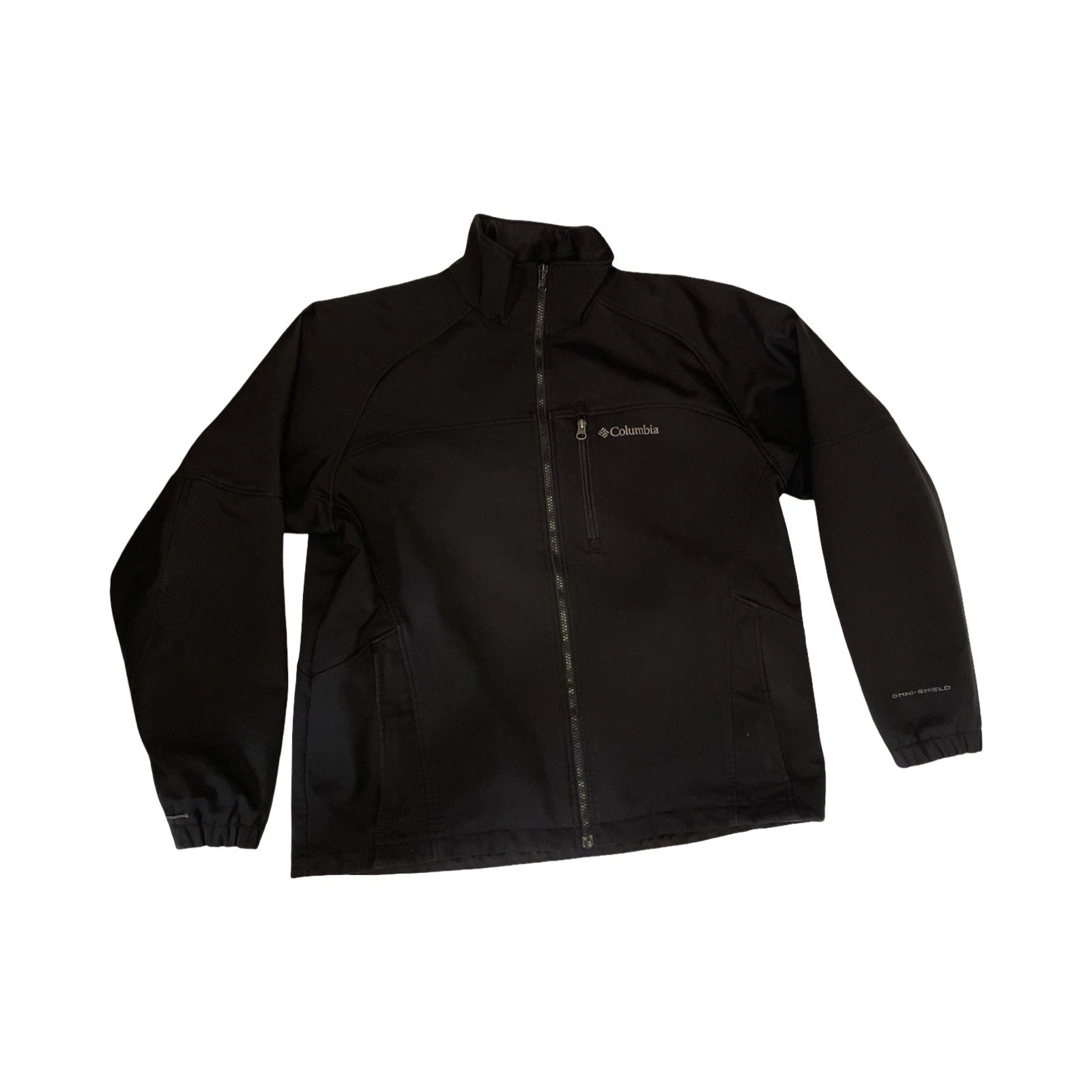 COLUMBIA Mens Omni-Wind Full Zip Jacket L Black Gorpcore Outdoor Wind Resistant