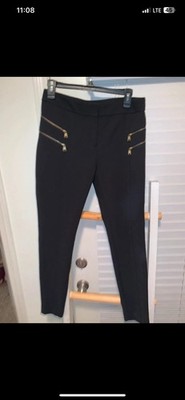 Express Women s Black Solid Dress Pants Slim Skinny Zipper Pockets S (4-6)