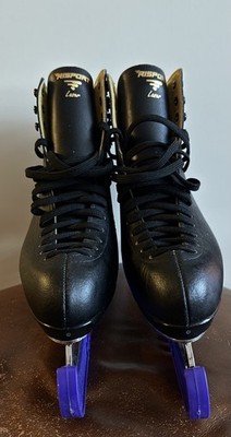 Risport Laser Eiskunstlauf Schlittschuhe 295 Schwarz EU 45/46 Made In Italy 100% Leder