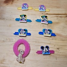 Vintage 1990s Mickey And Minnie Mouse Barrettes Simba Pony Tial Holder Lot of 8