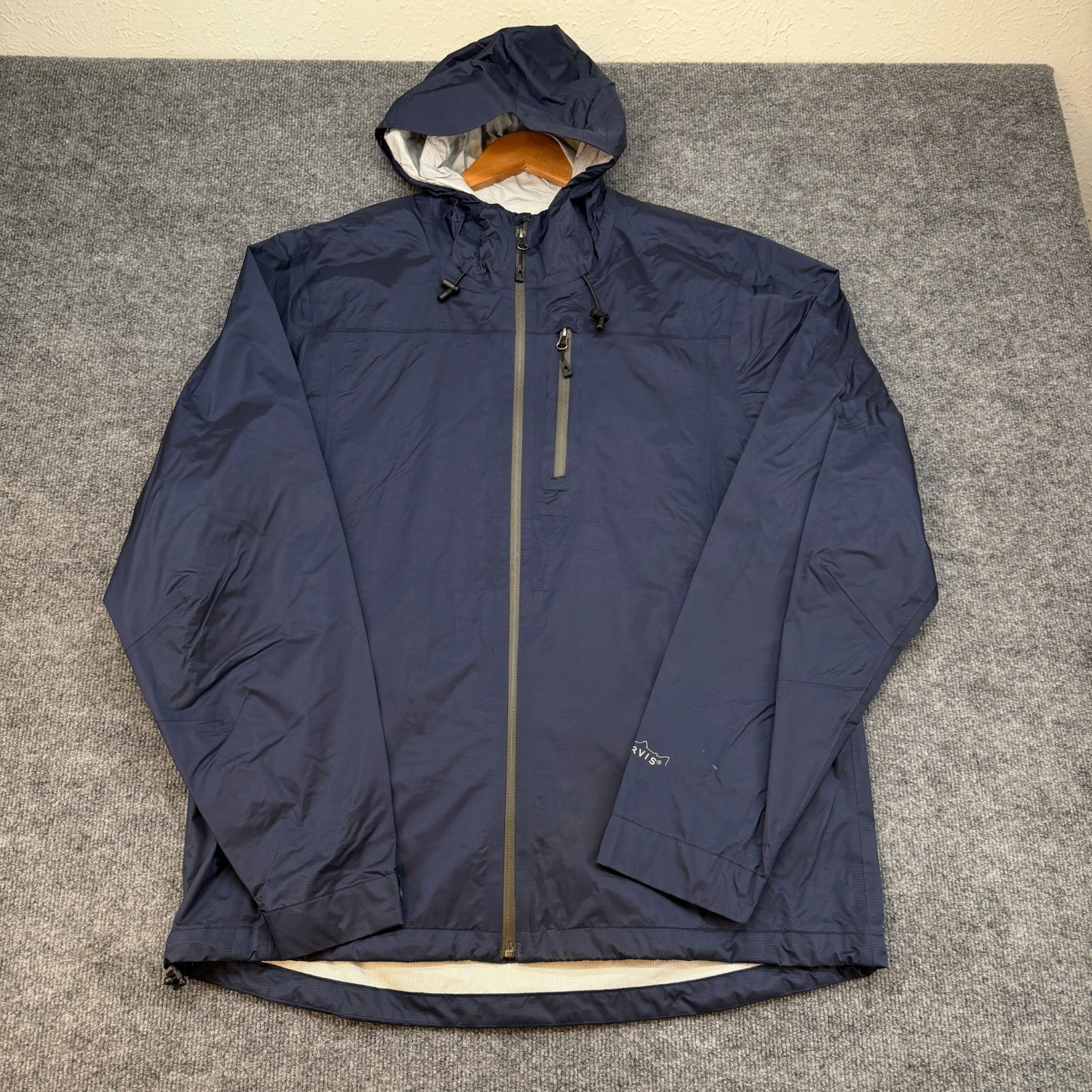 Orvis Jacket Mens Large Blue Full Zip Trout Bum Fishing Hiking Nylon