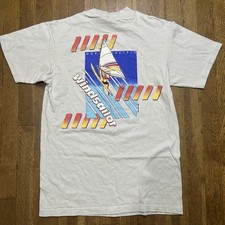 Vintage 80s Ocean Pacific Wind Surfing T Shirt Single Stitch Size L 18x28