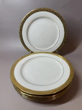 6pc Set 1991 Royal Gallery GOLD BUFFET Salad Plates 8.5"