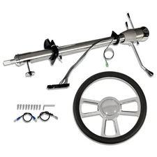 For Chevy 67-72 Truck Tilt Auto Steering Column & 14" Split Tri Spoke Wheel Kit