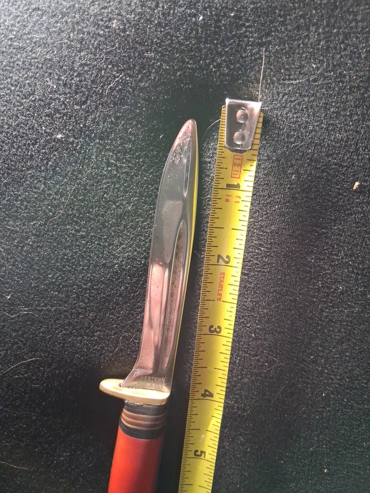 CUCHILLO BLDE FIJO VINTAGE WESTERN BOULDER, COLOR P48A MANGO ROJO, sin funda Foto 4 de 4