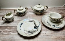 Vintage Japanese Moriage Dragonware Miniature 8pc Tea Set Mini Teapot