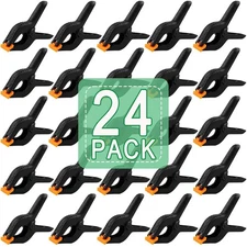 24 PCS 3.5 Heavy Duty Plastic Spring Clamps, Black Spring Clips for Backdrops...