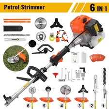 2026 6in1 Petrol Strimmer Multi Tool Brush Cutter Garden Chainsaw Hedge Trimmer