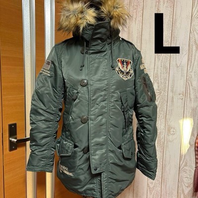 Avirex N-3B Jacket Olive L Slim Fit Coat Warmer Used Excellent
