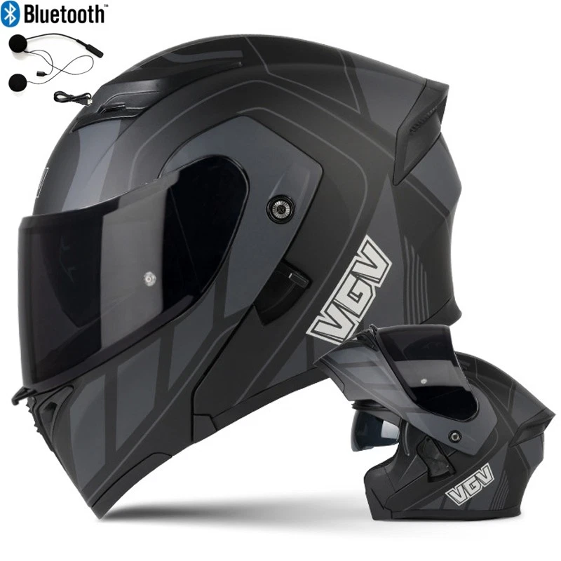 DOT Bluetooth Abatible Modular Cascos de Motocicleta Casco de Moto con Gafas de Sol Foto 3 de 4