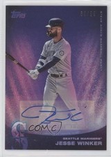 2022 Topps X Steve Aoki Base Purple Glitter Blast 60/99 Jesse Winker Auto 0f5t