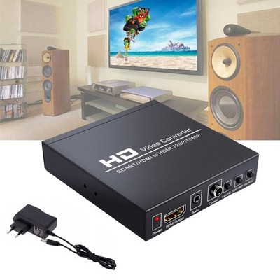 Scart zu HDMI auf Konverter Wandler AV Scaler Converter Adapter 1080P HD Retoo