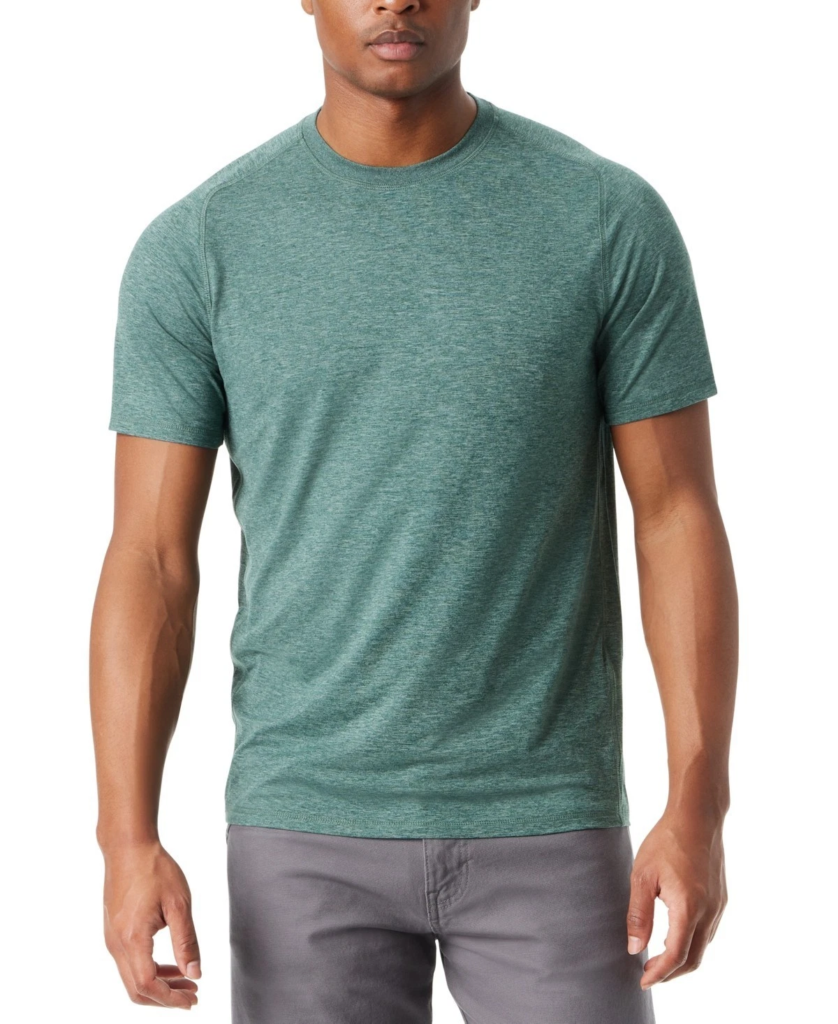 Bass Outdoor Quick-Dry T-Shirt Men's Green Stretch Performance Pullover UPS418