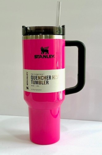 NEW NEON ELECTRIC PINK Stanley Cup 40oz Quencher H2.0 FlowState Tumbler - Picture 2 of 15