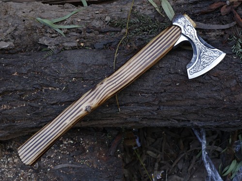 Handmade Viking Axe with Ash Wood Handle Tomahawk Axe With L/Sheath -BL- 4571 - Picture 6 of 19
