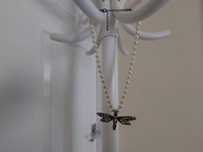 Necklaces With Pearls and Dragonfly Brooch White Multi Colour