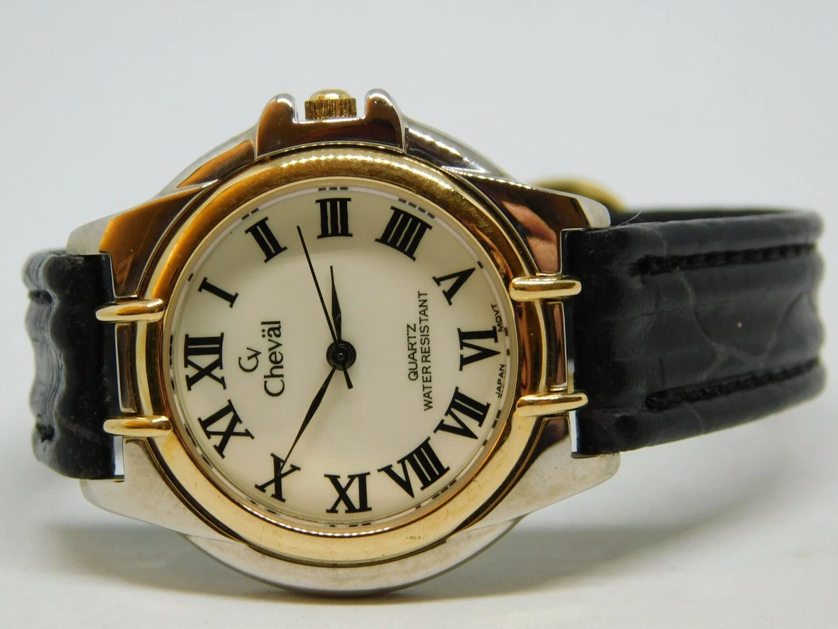 Cheval Genuine Leather Quartz Analog Women s Watch New Battery