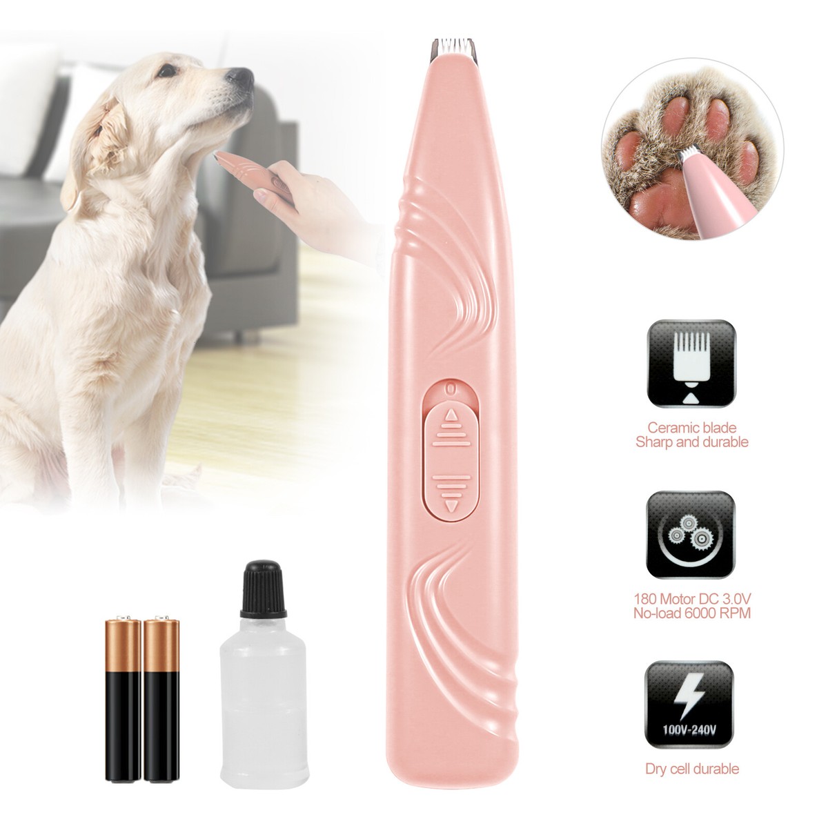 Dog Grooming Clipper Cordless Pet Hair Trimmer Shaver for Hair