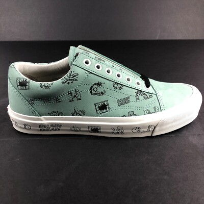 VANS Old Skool Brain Dead Green White Skateboard Sneakers VN0A38G6N9 Size 9