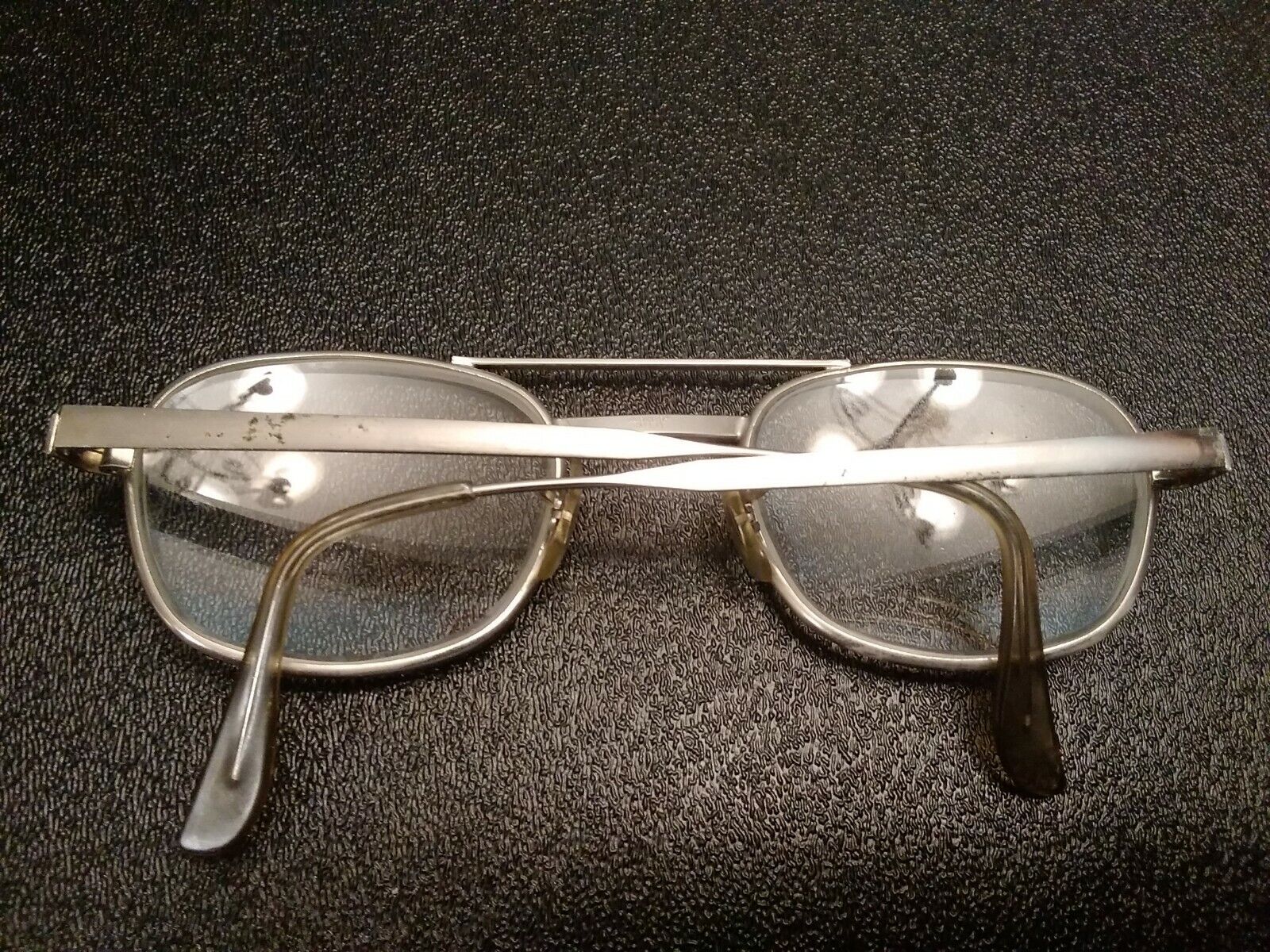 Vintage B&L Bausch & Lomb 5 3/4 Safety Glasses PRESCRIPTION Silver Tone