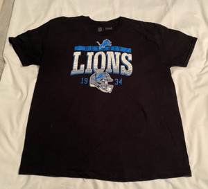 Detroit Lions Helmet Mens NFL Team Apparel T Shirt 1934 Black Size XL