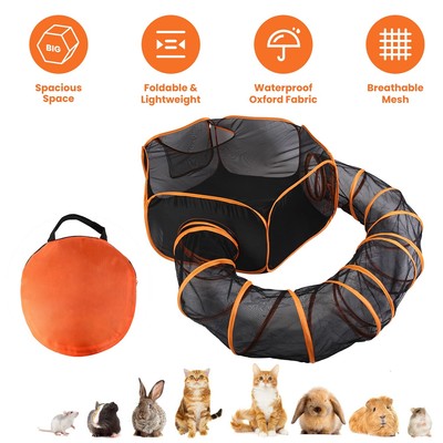 Foldable Pet Dog Cat Small Animals Playground Playpen Enclosure with Tunnel