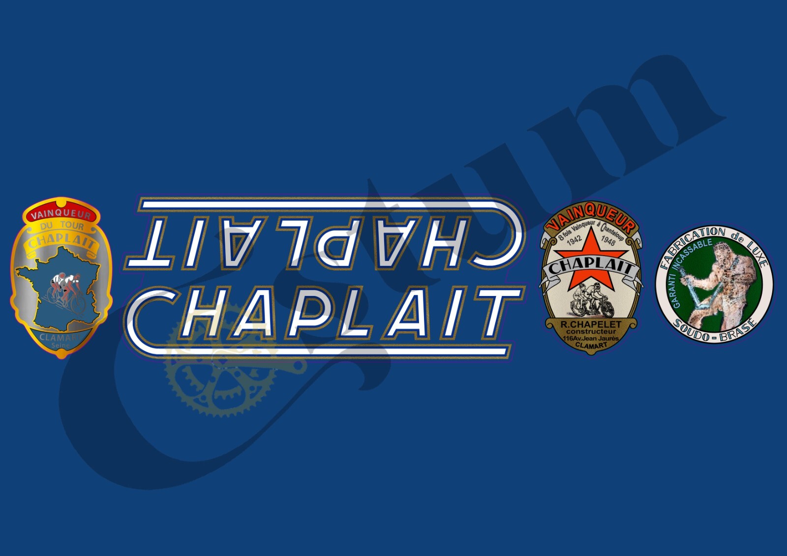 Stickers Chaplait vélo vintage et autocollants de cadre de bicyclette rétro
