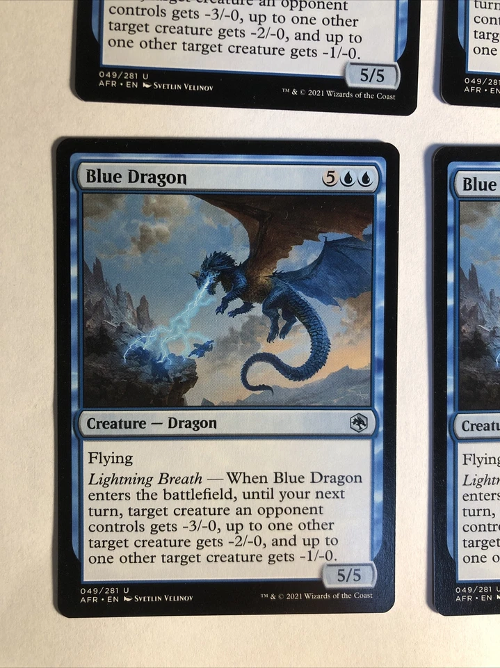 4x Mtg D&D Forgotten Realms Blue Dragon NM/M Magic The Gathering Mtg - Bild 2 von 2