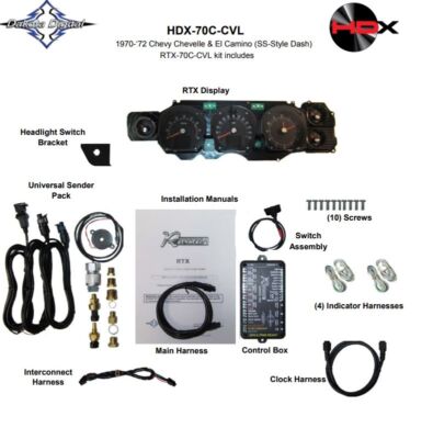 1970-1972 Chevelle Super Sport SS Dash Conversion Dakota RTX-70C