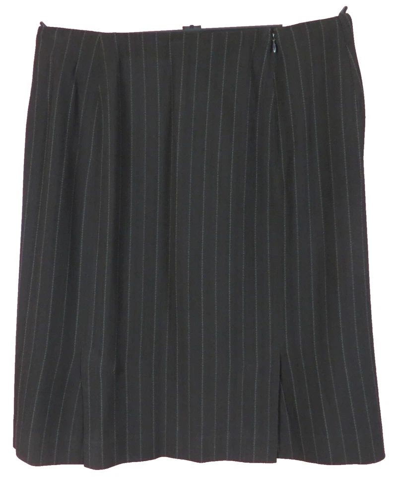 SK16281- DANA BUCHMAN Womens 98% Wool Straight Pencil Skirt Pin Striped Brown 12 - Image 2 of 4