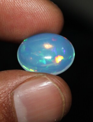 Natural Ethiopian Opal gemstone, blue opal cabochon loose welo fire opal 4.20 Ct