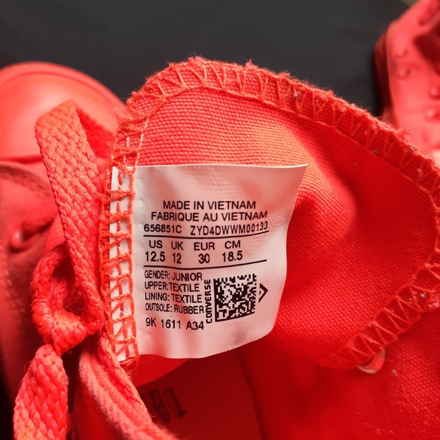 Size UK 12.5 - Converse Chuck Taylor All Star High Red - 144744C for sale online | eBay
