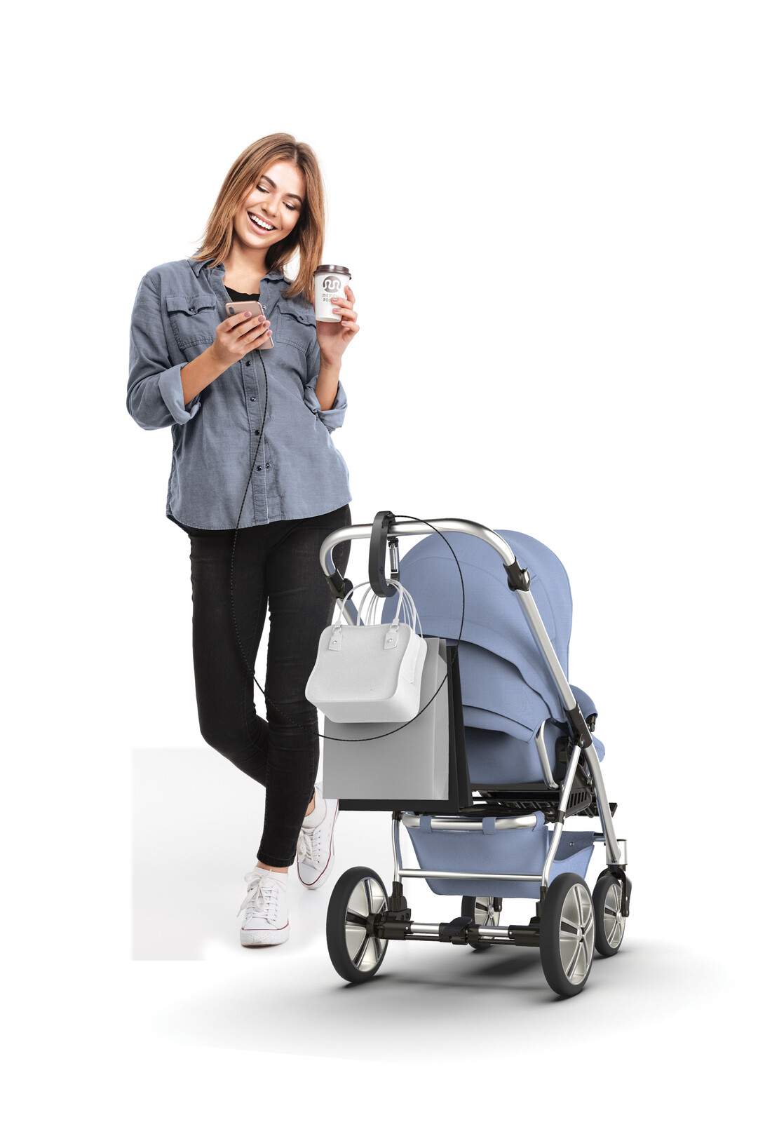 Mommy Power Stroller Hook and Powerbank - Black | eBay