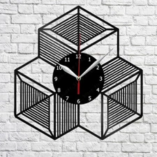Abstract Vinyl Record Wall Clock Home Fan Art Decor 12'' 30 cm 6889