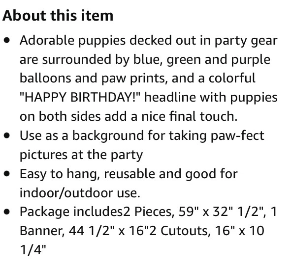 HAPPY BIRTHDAY BANNER DOGS party pups set of 5 posters NEW scene setter - Image 3 of 3