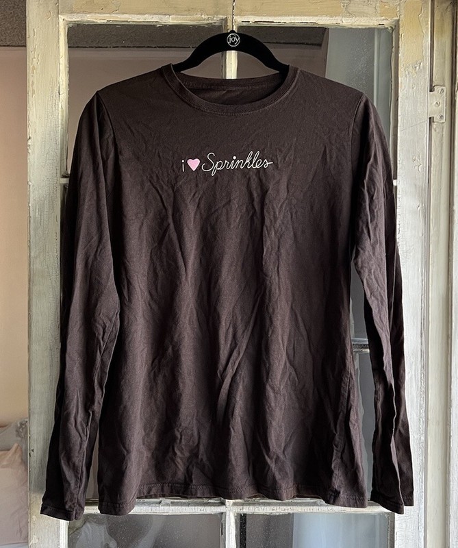 I Heart Sprinkles Brown Long Sleeve T-shirt