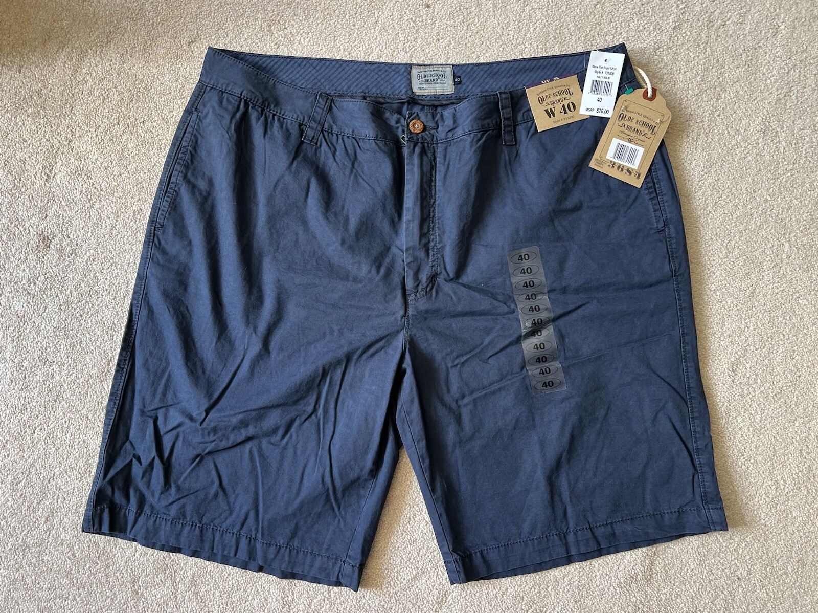 Shorts - Olde School Brand - Navy Blue - Casual - Sz 40 - NWT