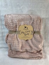 Adirondack Baby Blanket My Cozy Baby 30x40 Mauve Pink Squares Security Lovey NEW