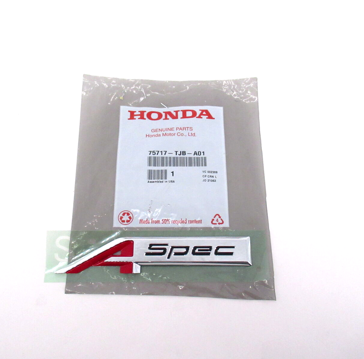 Genuine OEM Honda Acura 75717-TJB-A01 