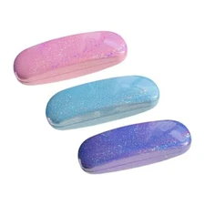 HSYMQ 3PCS Glasses Case, Eyeglasses Case Hard Shell, Blue Purple Pink