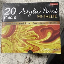 Metallic Acrylic Paint Set, Shuttle Art 20 Colors Metallic Paint in Bottles (60M