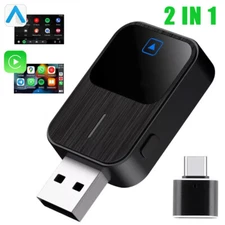 2in1 Wireless CarPlay Adapter Android Auto Car Auto Navigation Player USB Dongle